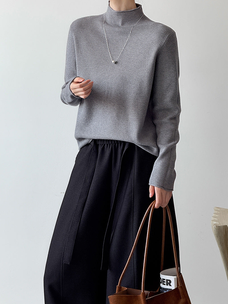 (48H出貨)軟糯套頭半高領長袖打底衫-6色