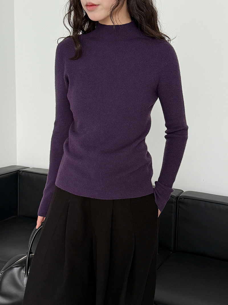 羊毛半高領無縫修身顯瘦內搭打底衫-8色