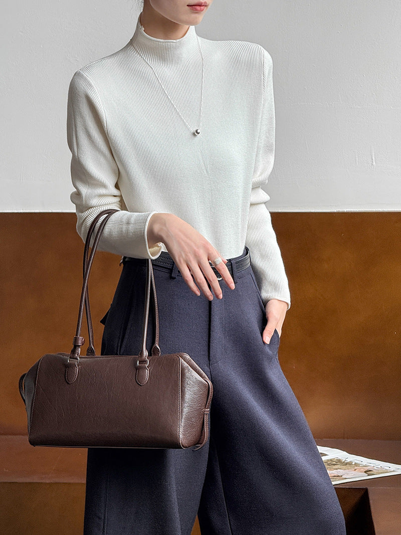 (48H出貨)軟糯套頭半高領長袖打底衫-6色