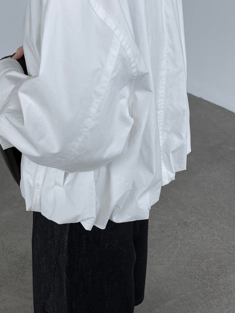 韓系寬鬆立領風衣短外套夾克-3色