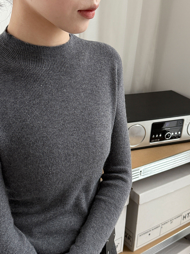 羊毛半高領無縫修身顯瘦內搭打底衫-8色