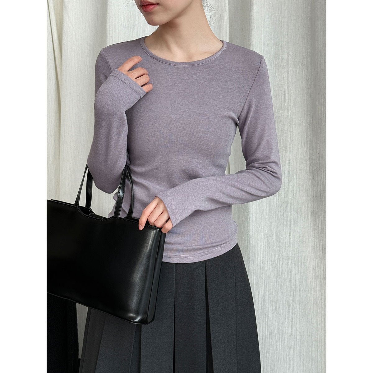 基礎純色簡約正肩百搭修身打底衫T恤-5色