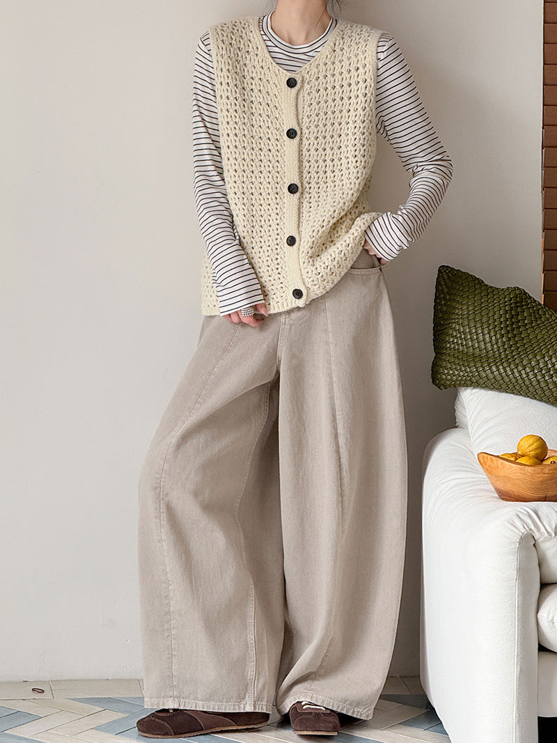 復古百搭鏤空坎肩針織馬甲上衣-4色