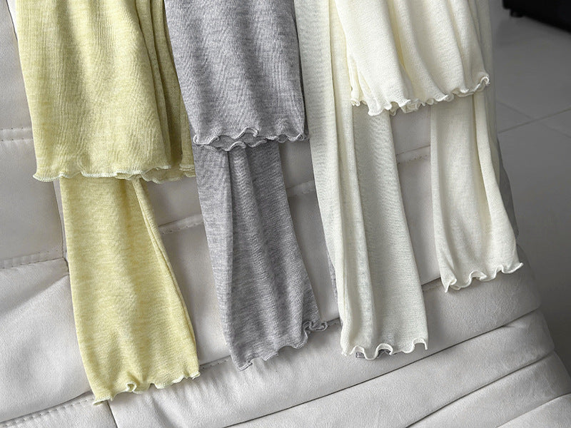 韓版慵懶風木耳邊顯瘦百搭長袖打底衫-6色