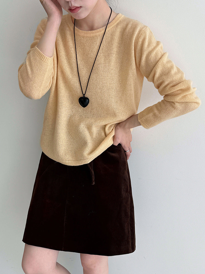 (48H出貨)韓系高級感百搭修身顯瘦羊毛針織打底衫-3色