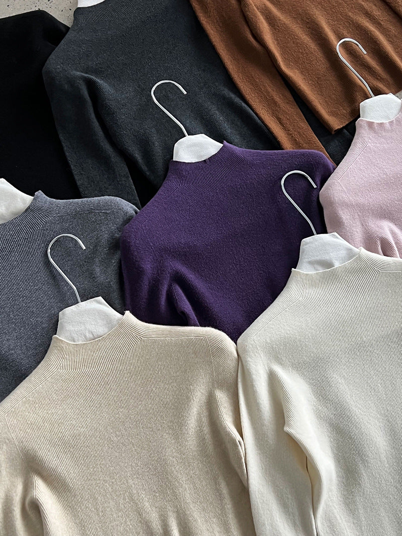 羊毛半高領無縫修身顯瘦內搭打底衫-8色