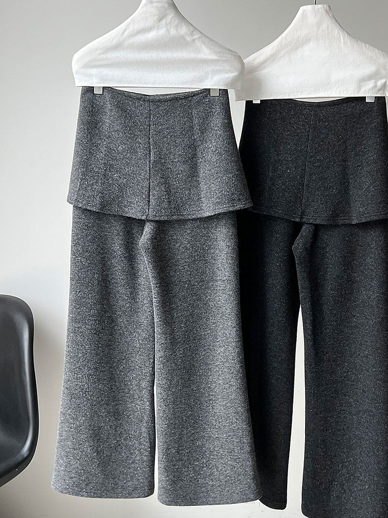 韓版時髦鬆弛顯瘦喇叭屁簾褲-2色