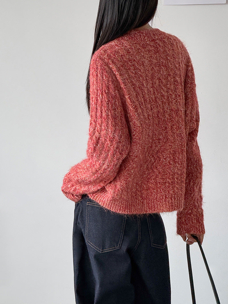 小眾刺繡軟糯長袖針織開衫-3色