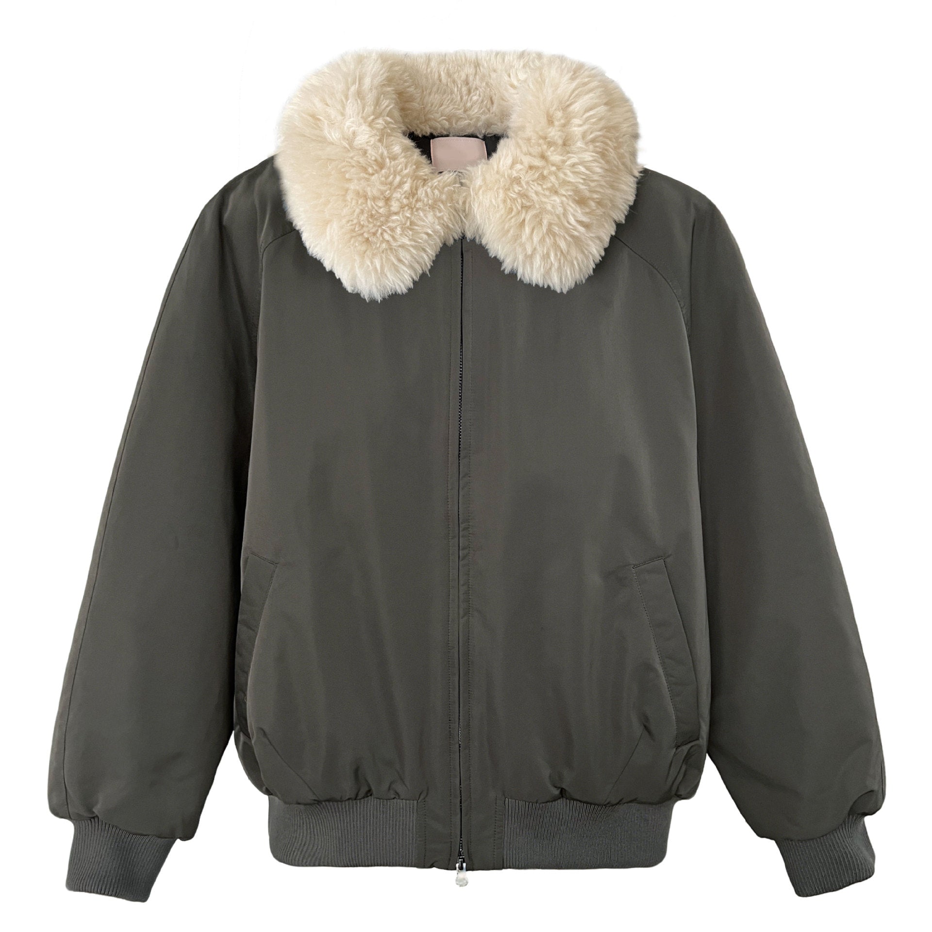 韓系保暖毛毛領夾棉夾克外套-2色