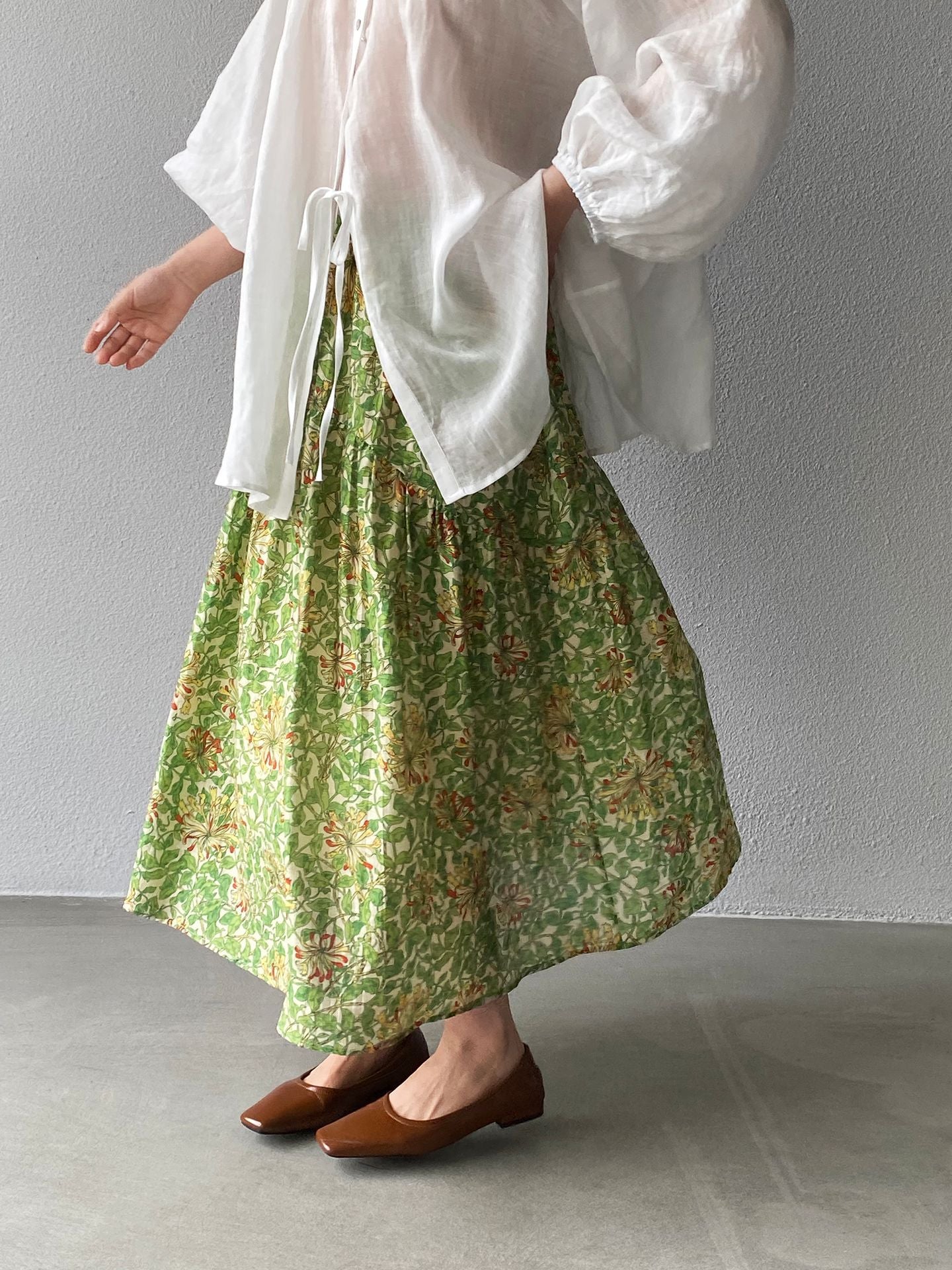 韓系夏田園浪漫小清新碎花半身裙