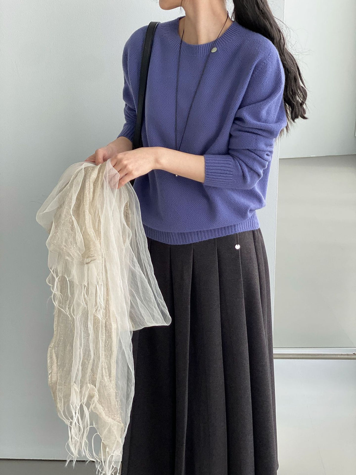 韓系慵懶風圓領羊毛針織毛衣-9色