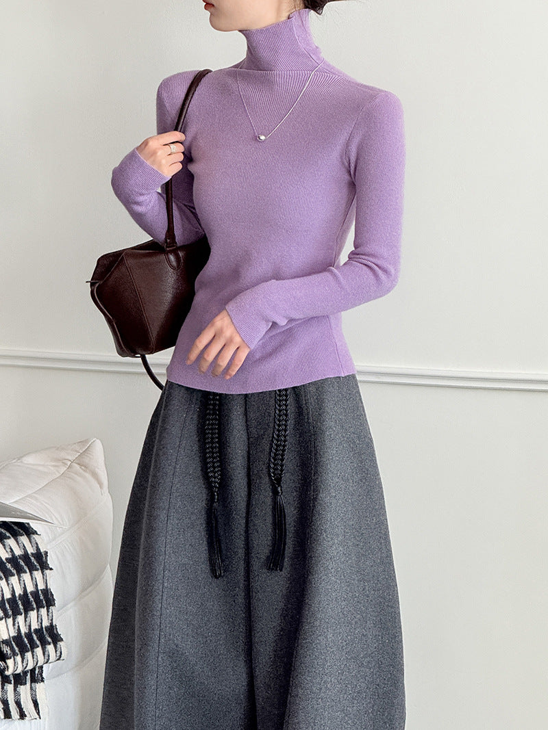 (48H出貨)韓系氣質純色內搭半高領打底衫-8色