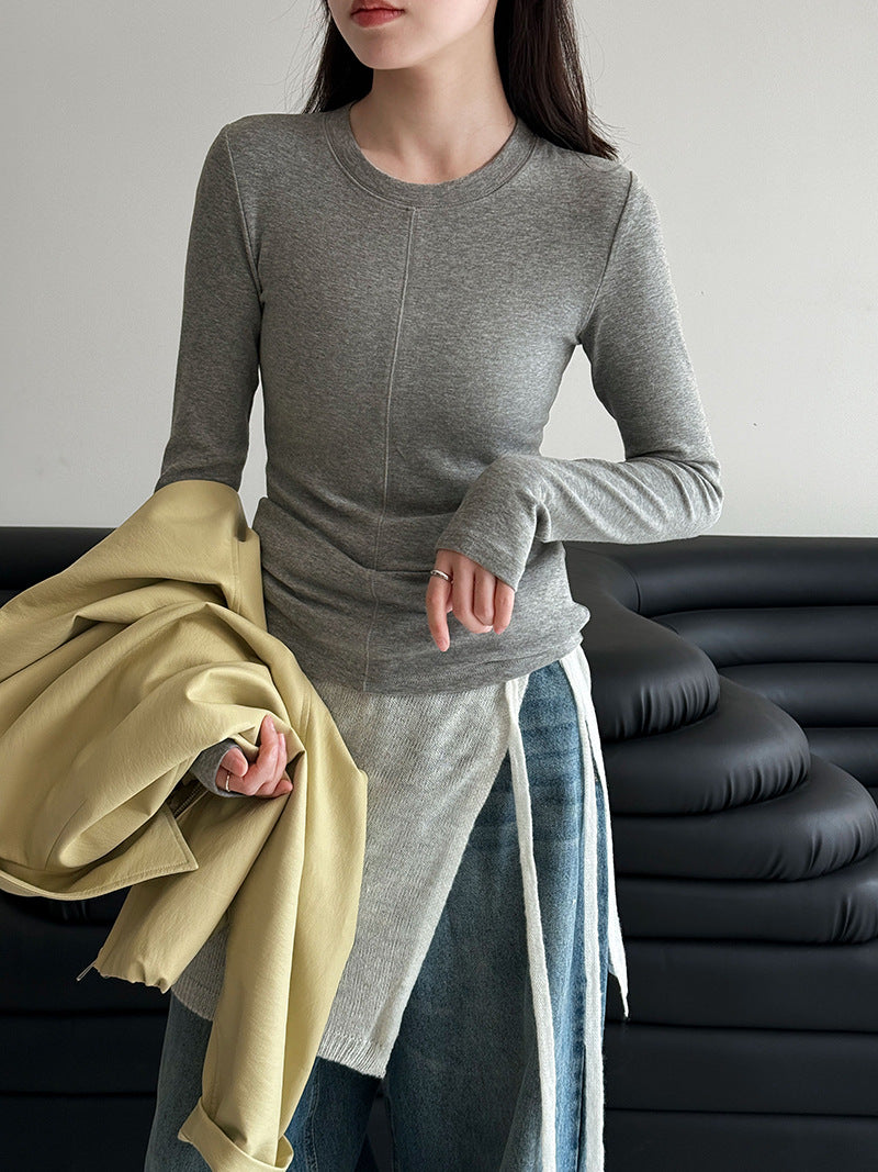 韓系高級感百搭顯瘦修身打底衫-4色