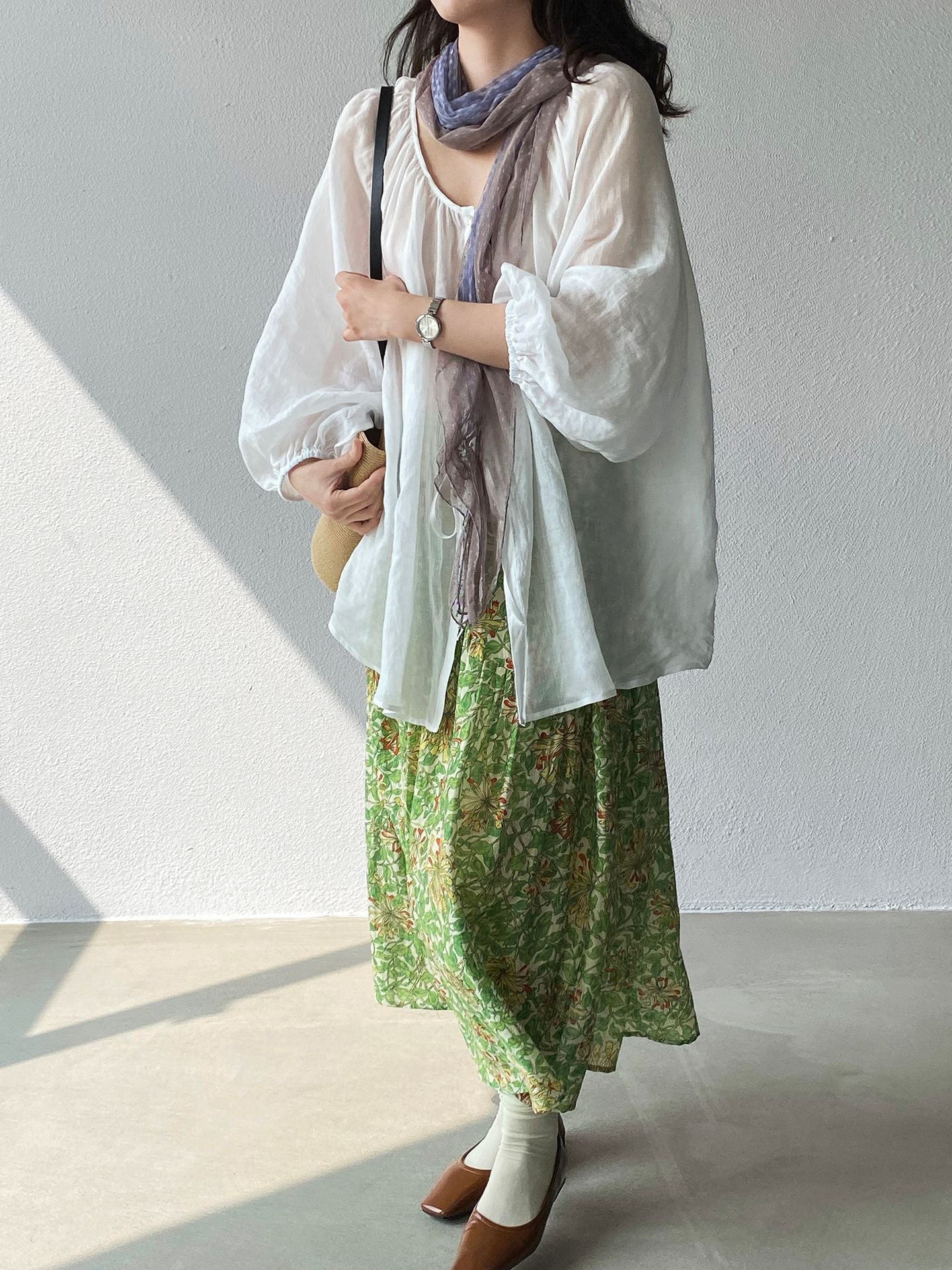 韓系夏田園浪漫小清新碎花半身裙