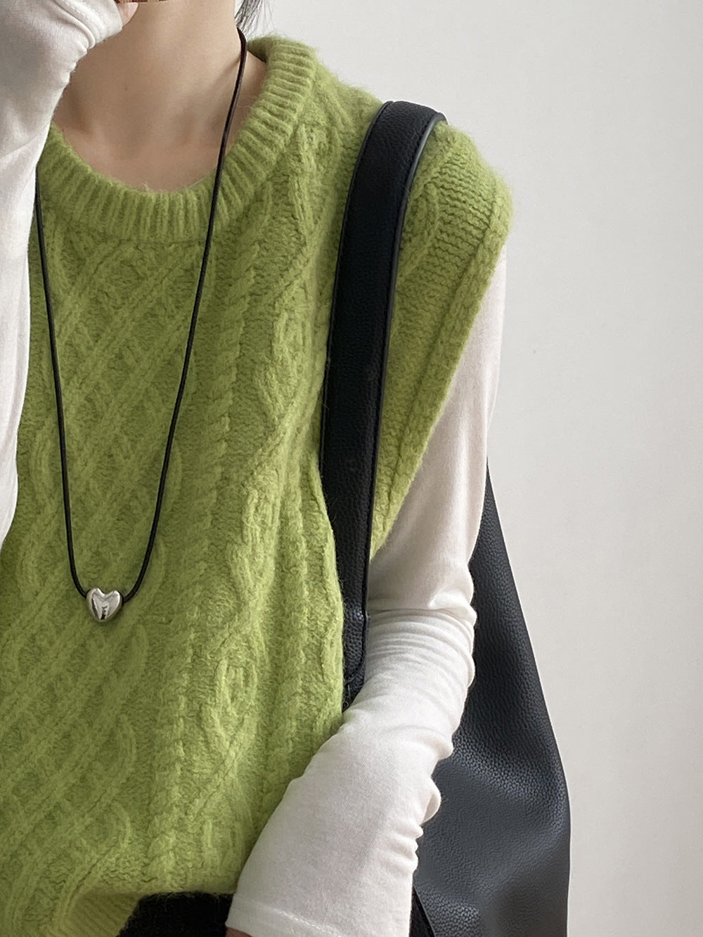 (48H出貨)糖果色圓領麻花軟糯針織背心馬甲-6色