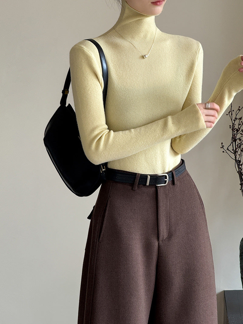 (48H出貨)韓系氣質純色內搭半高領打底衫-8色