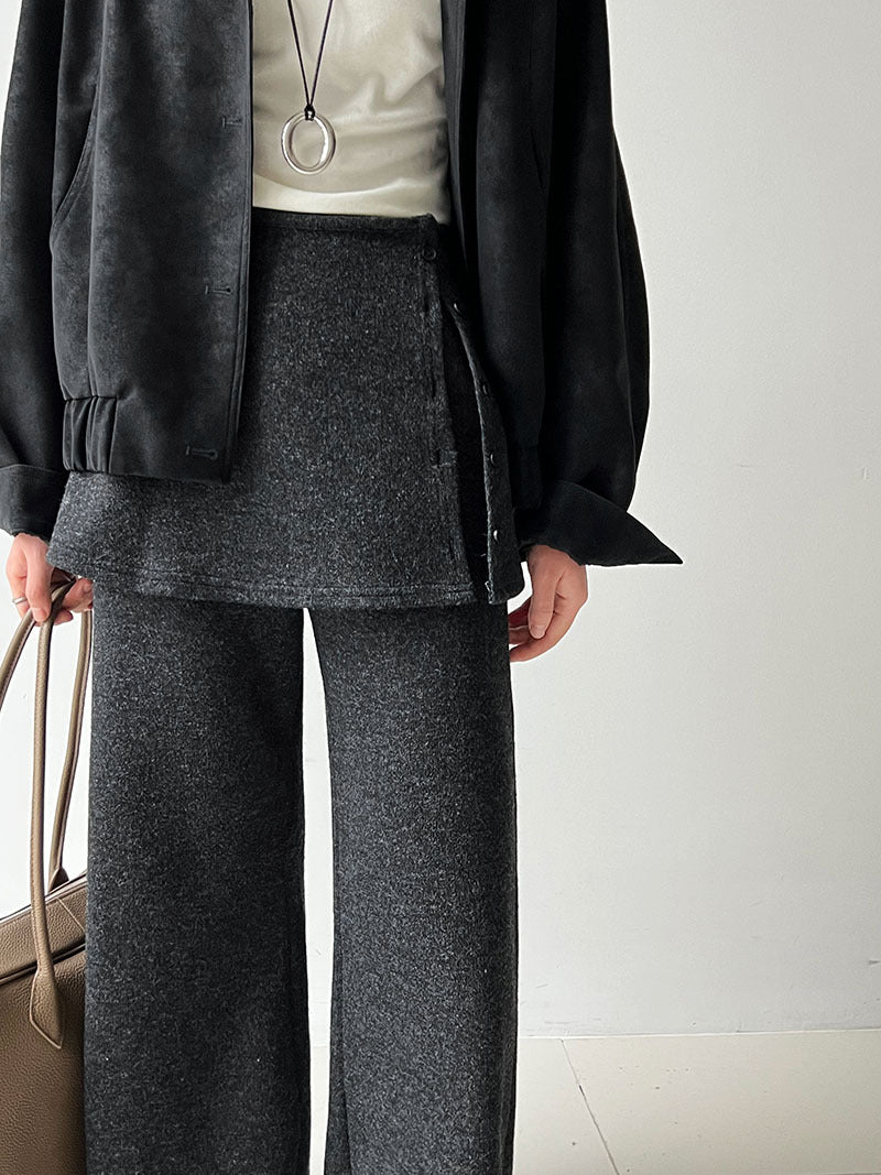 韓版時髦鬆弛顯瘦喇叭屁簾褲-2色