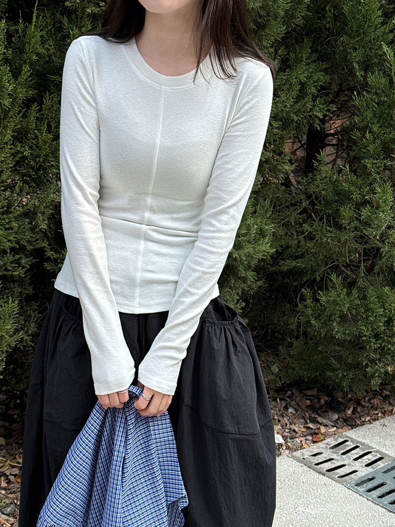 韓系高級感百搭顯瘦修身打底衫-4色