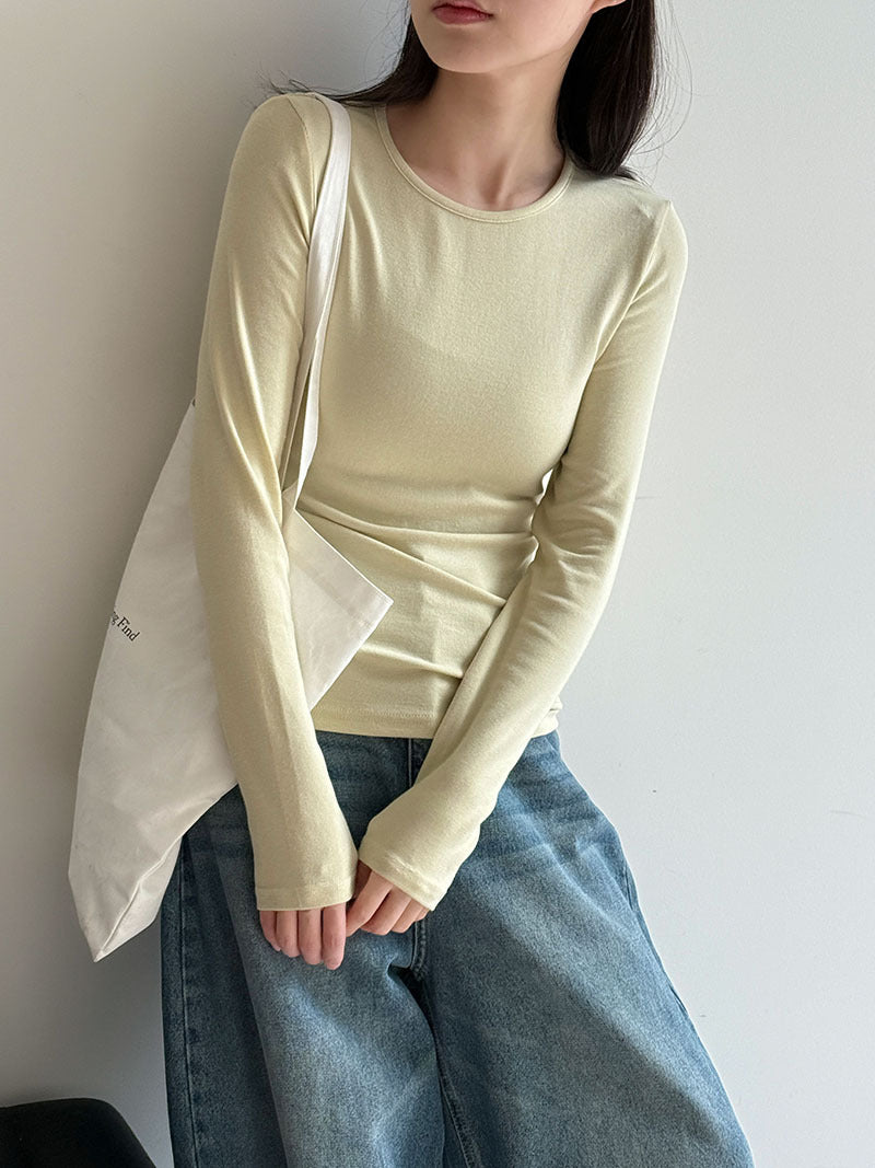 基礎純色簡約正肩百搭修身打底衫T恤-5色