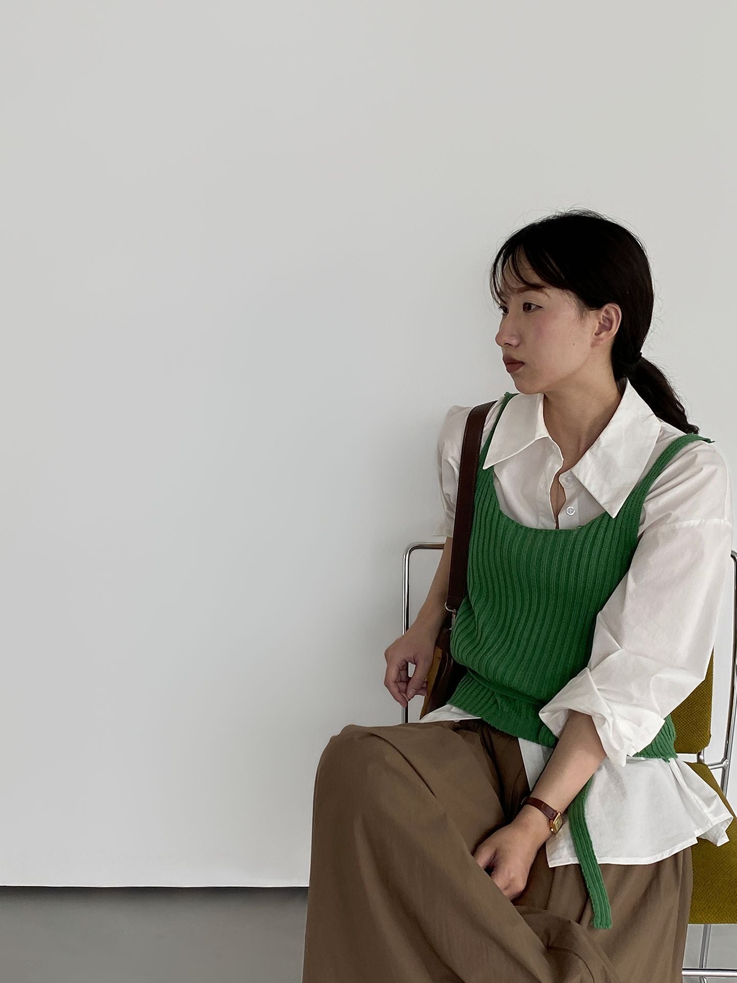 韓系慵懶疊穿綁帶顯瘦針織馬甲背心-7色