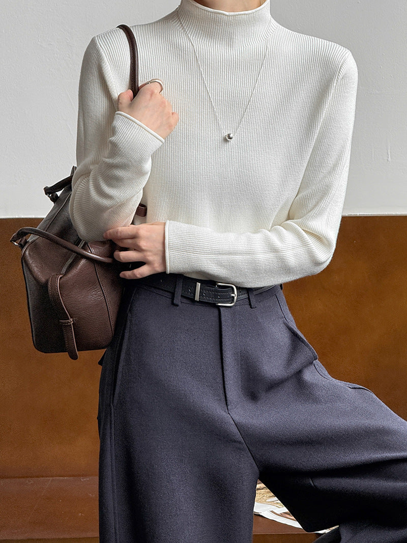 (48H出貨)軟糯套頭半高領長袖打底衫-6色