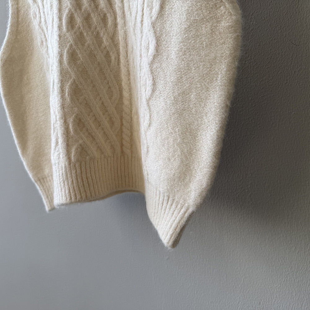 (48H出貨)糖果色圓領麻花軟糯針織背心馬甲-6色