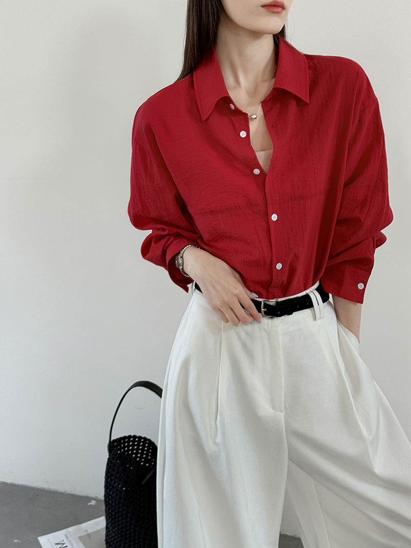 韓系高級感防曬別緻絕美襯衫外套-2色