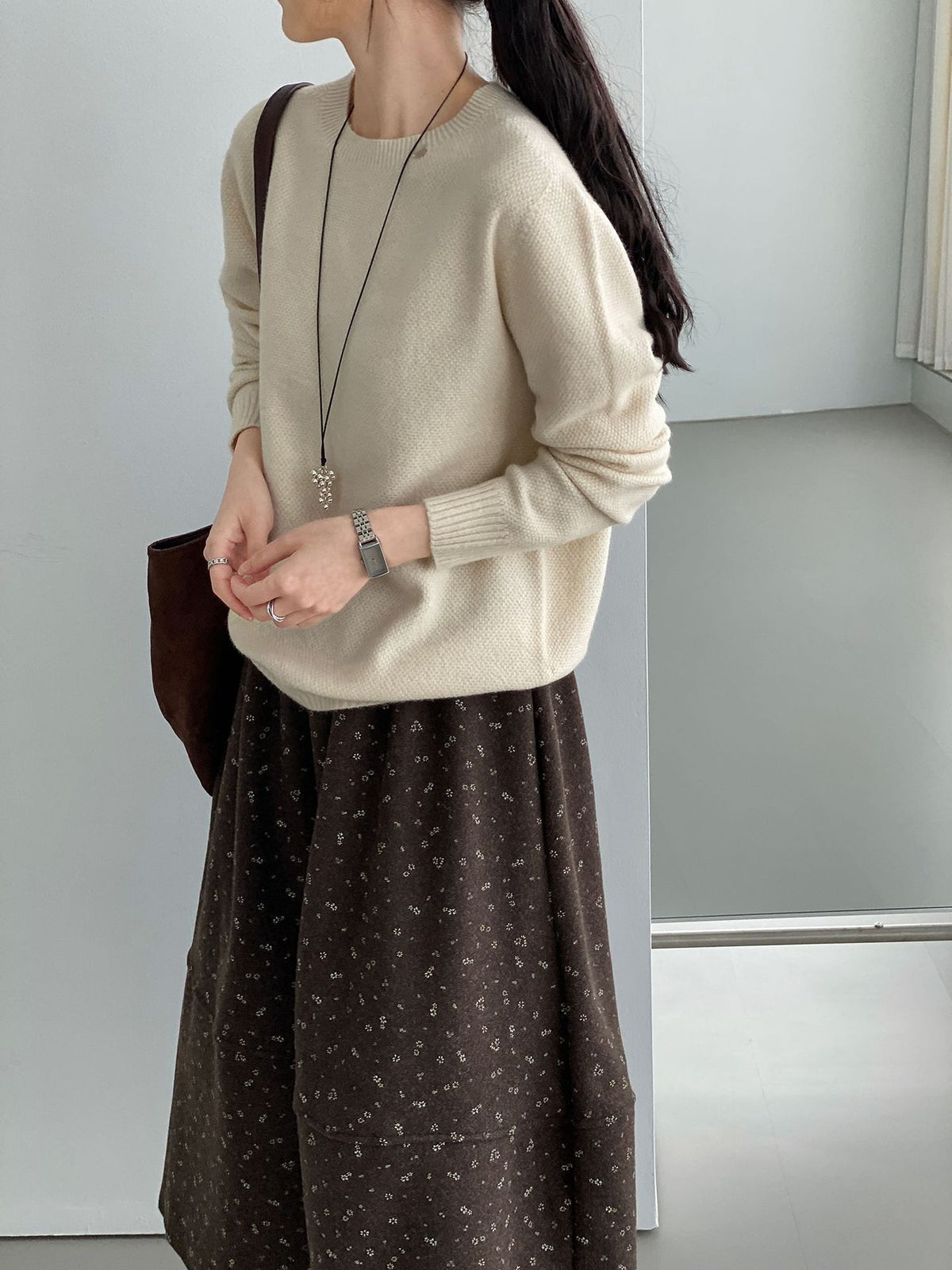 韓系慵懶風圓領羊毛針織毛衣-9色