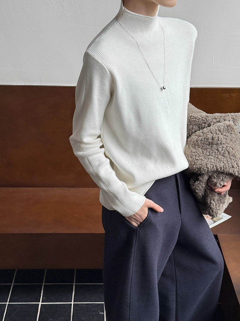 (48H出貨)軟糯套頭半高領長袖打底衫-6色