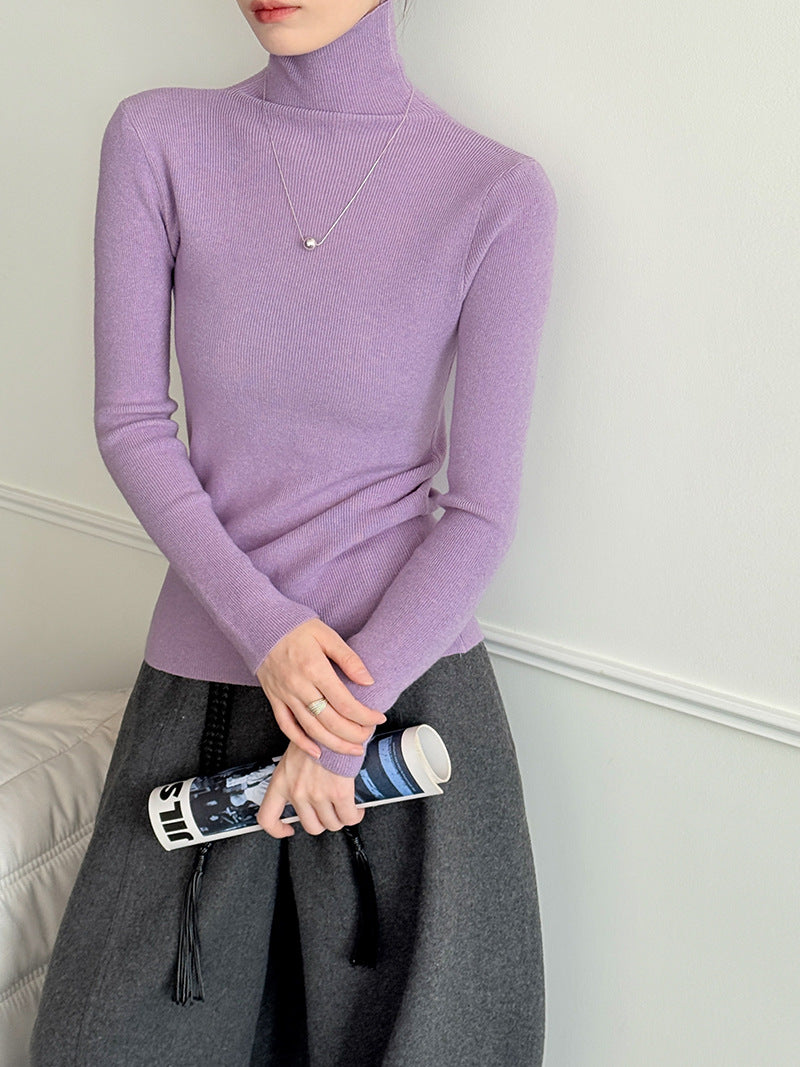 (48H出貨)韓系氣質純色內搭半高領打底衫-8色