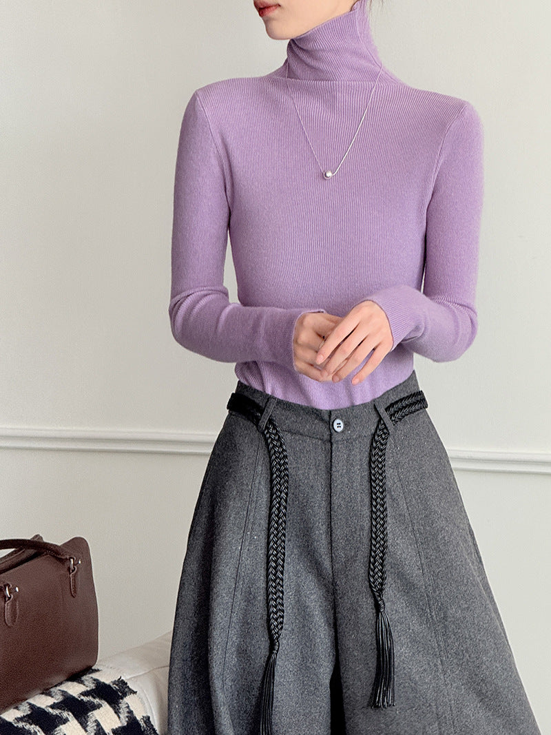 (48H出貨)韓系氣質純色內搭半高領打底衫-8色