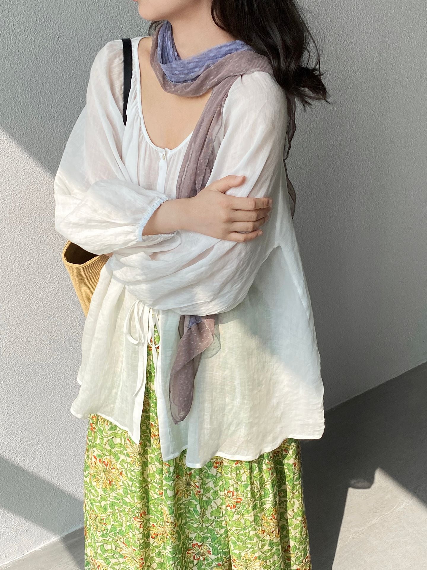 韓系夏田園浪漫小清新碎花半身裙