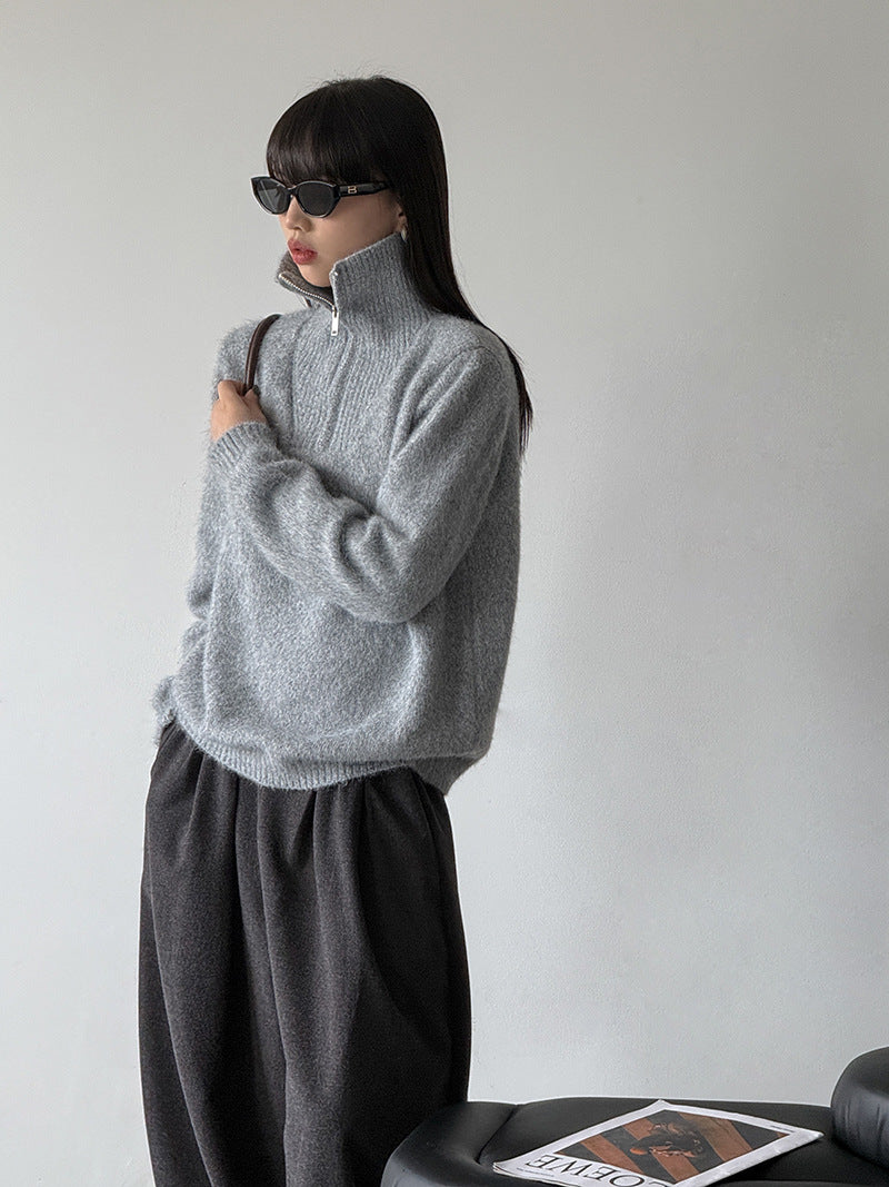 韓系慵懶風寬鬆遮肉顯瘦針織毛衣-3色