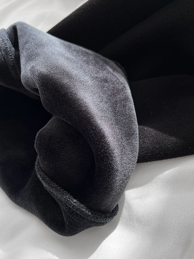 (48H出貨)韓系簡約加絨加厚百搭微喇叭休閒褲-2色