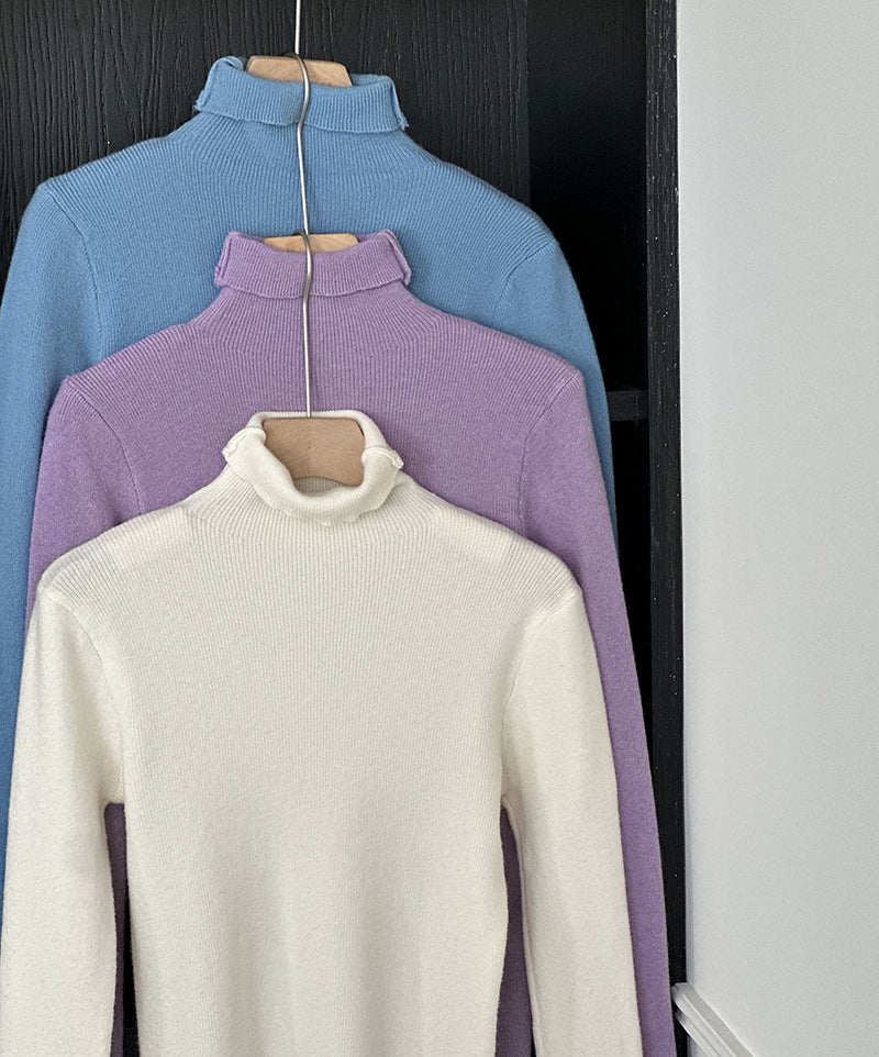 (48H出貨)韓系氣質純色內搭半高領打底衫-8色