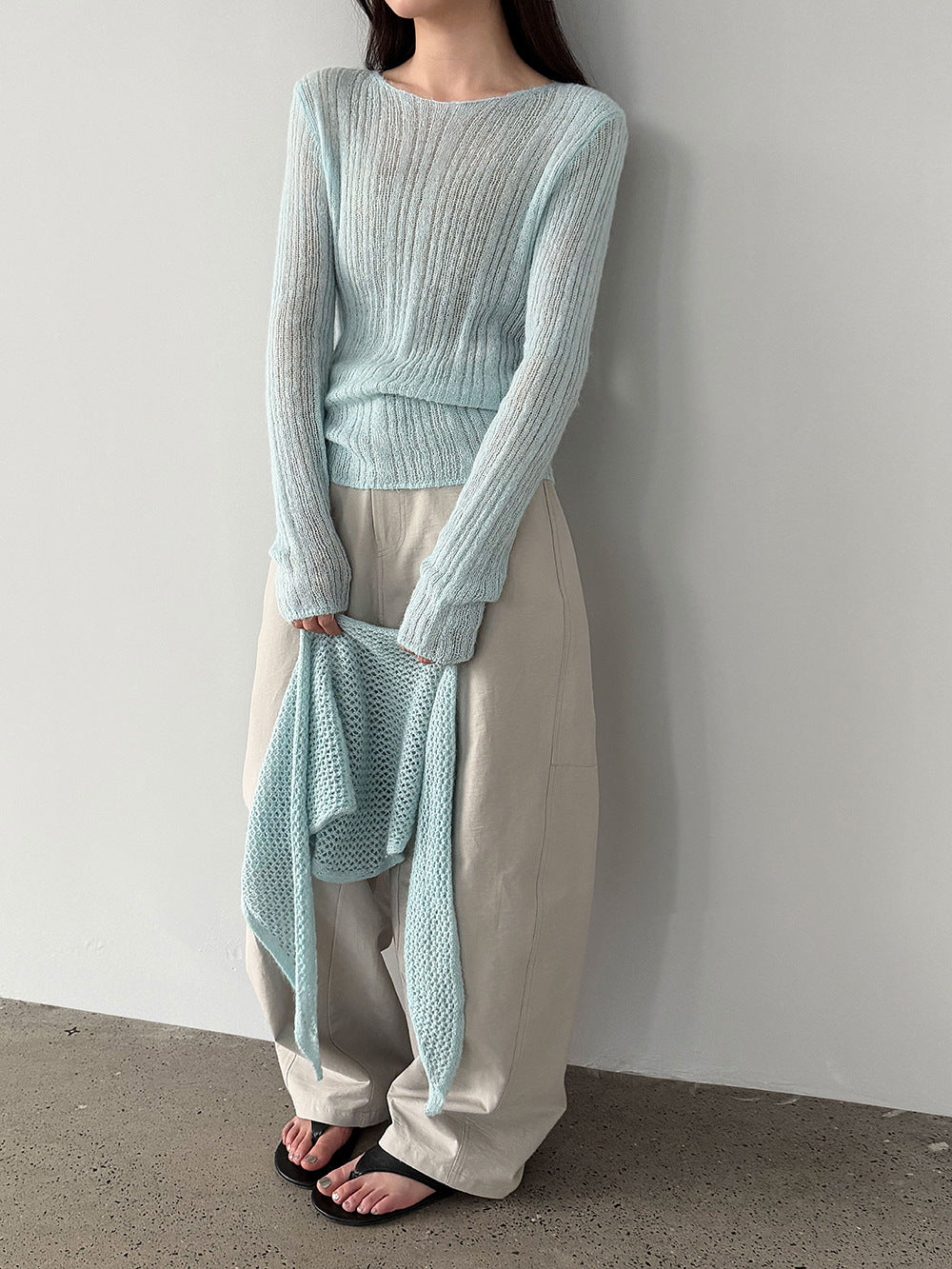 輕奢慵懶軟糯羊毛針織衫+披肩-兩件式套裝-5色