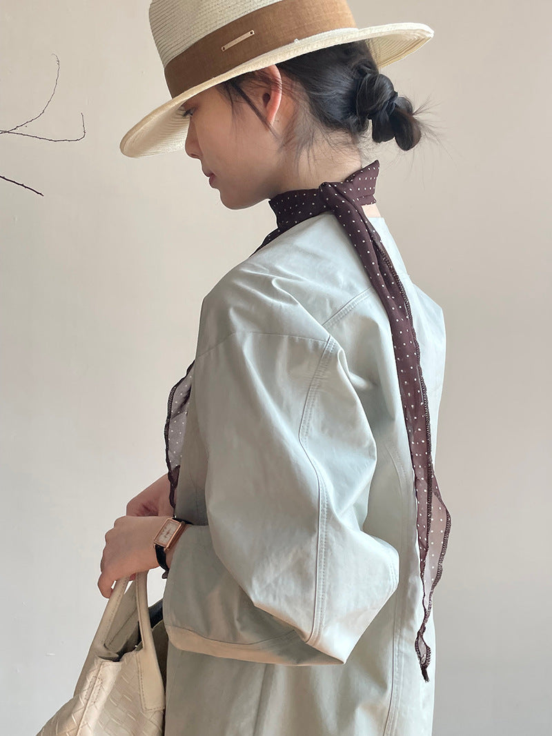 簡約高級感廓形V領純色襯衫-2色