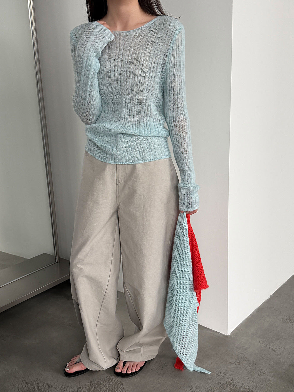 輕奢慵懶軟糯羊毛針織衫+披肩-兩件式套裝-5色