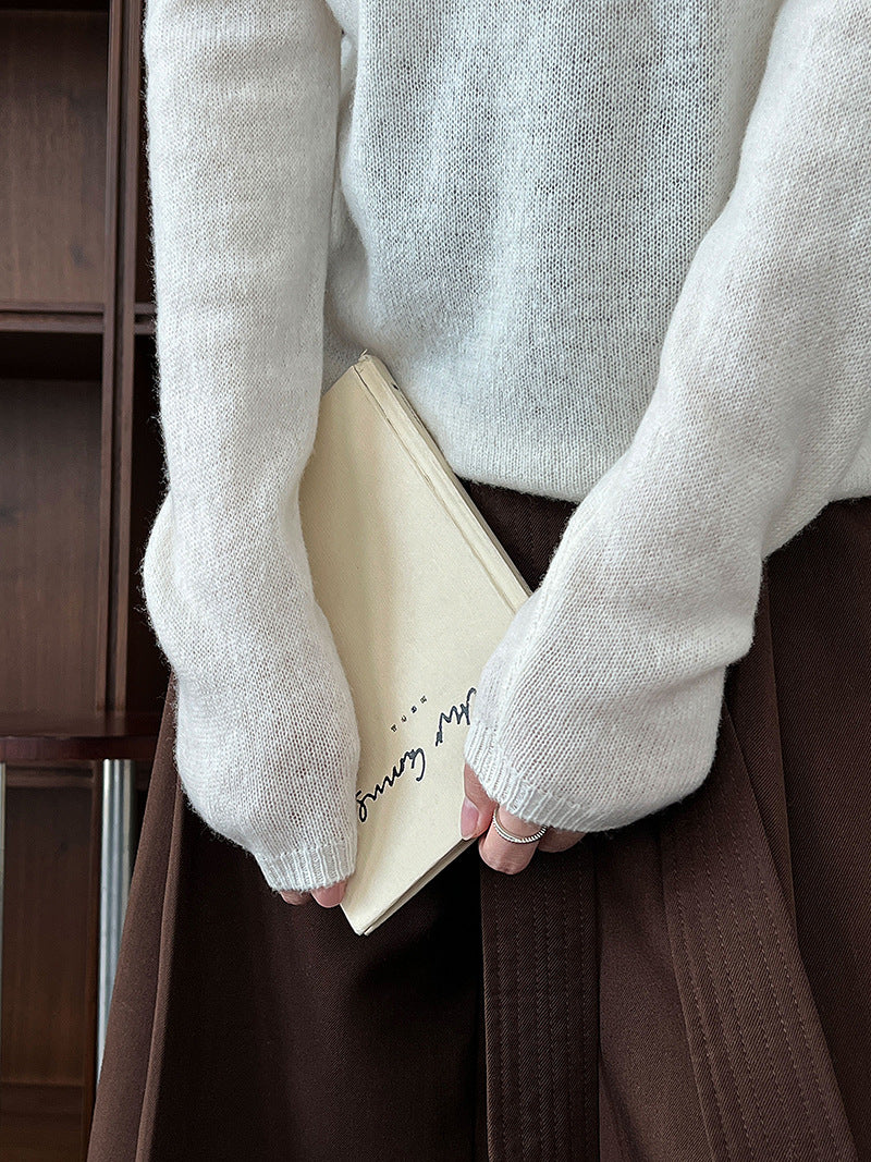 (48H出貨)韓系高級感百搭修身顯瘦羊毛針織打底衫-3色