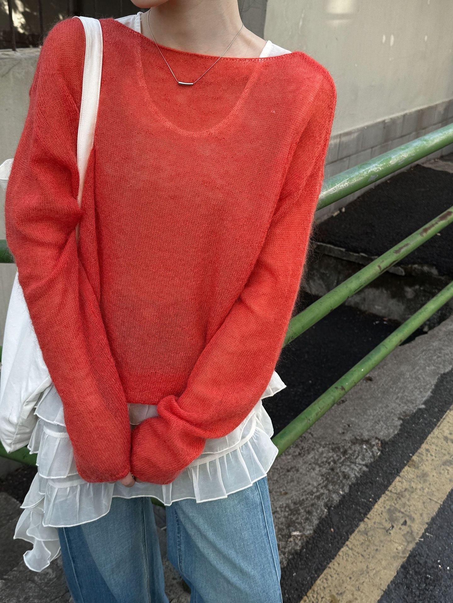 韓系軟糯溫柔馬海毛羊毛慵懶針織毛衣-6色