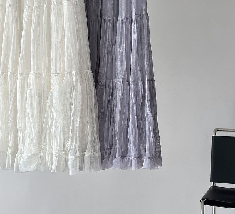 韓版氛圍感大裙襬純色寬鬆半身裙-2色