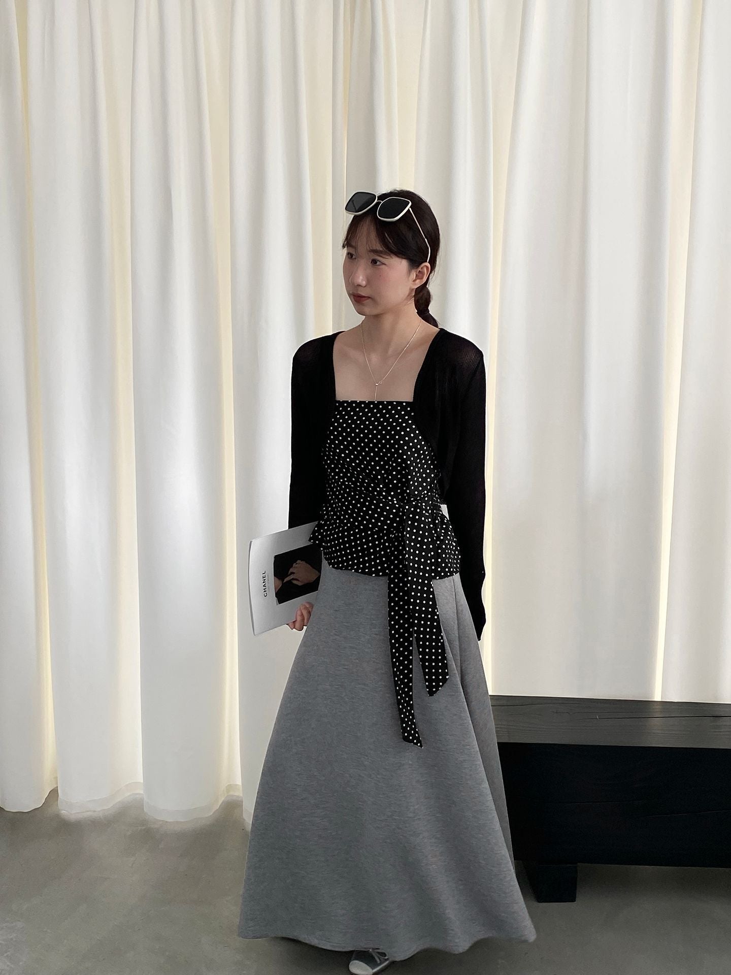 韓系紙片高腰顯瘦遮胯半身裙-2色