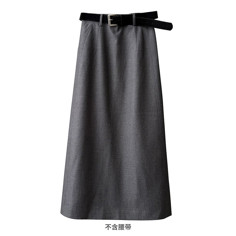 韓系氣質高腰修身直筒加厚半身裙-3色