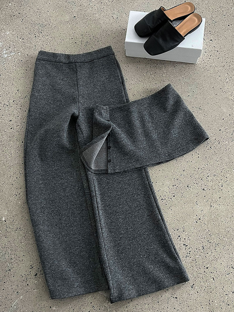 韓版時髦鬆弛顯瘦喇叭屁簾褲-2色