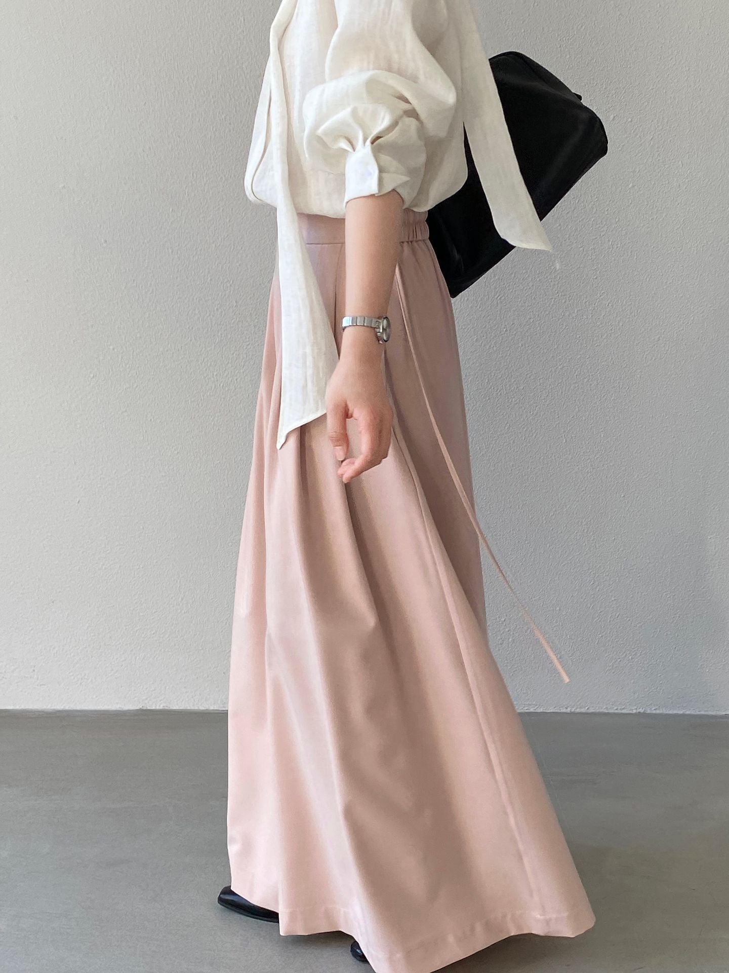 韓系氣質垂感顯瘦高腰西裝闊腿褲-2色