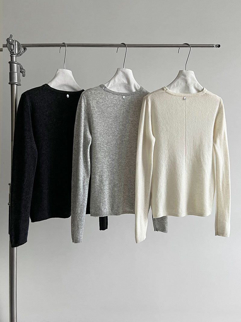 (48H出貨)韓系高級感百搭修身顯瘦羊毛針織打底衫-3色