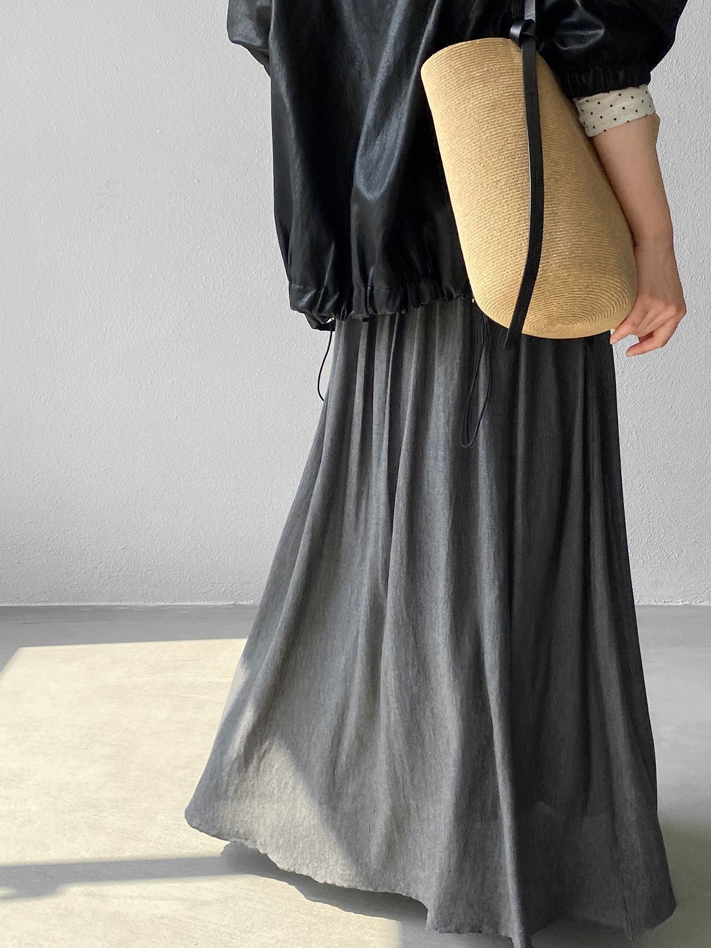 天絲垂墜感氣質優雅百褶半身裙-4色