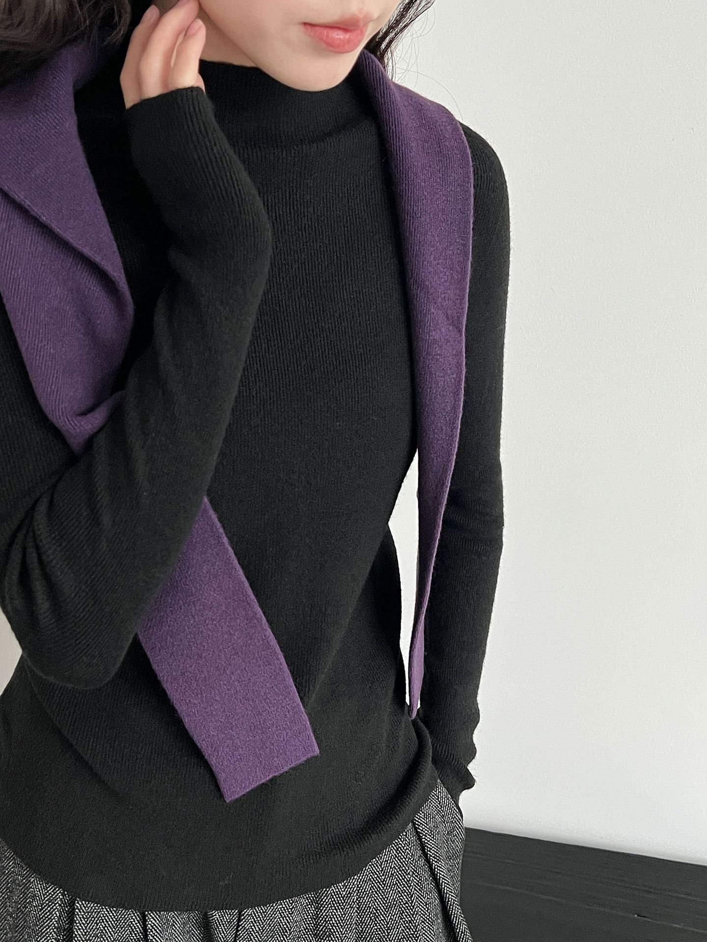 羊毛半高領無縫修身顯瘦內搭打底衫-8色