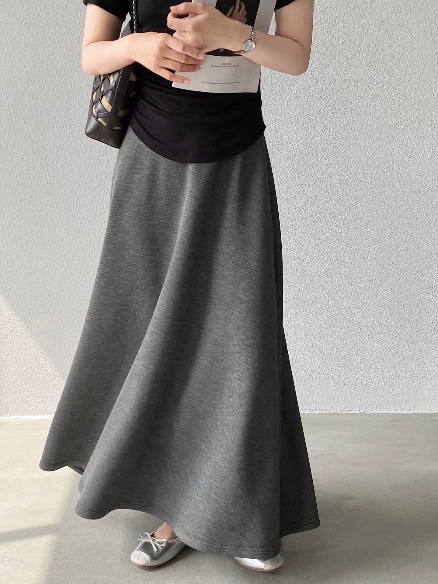 韓系紙片高腰顯瘦遮胯半身裙-2色