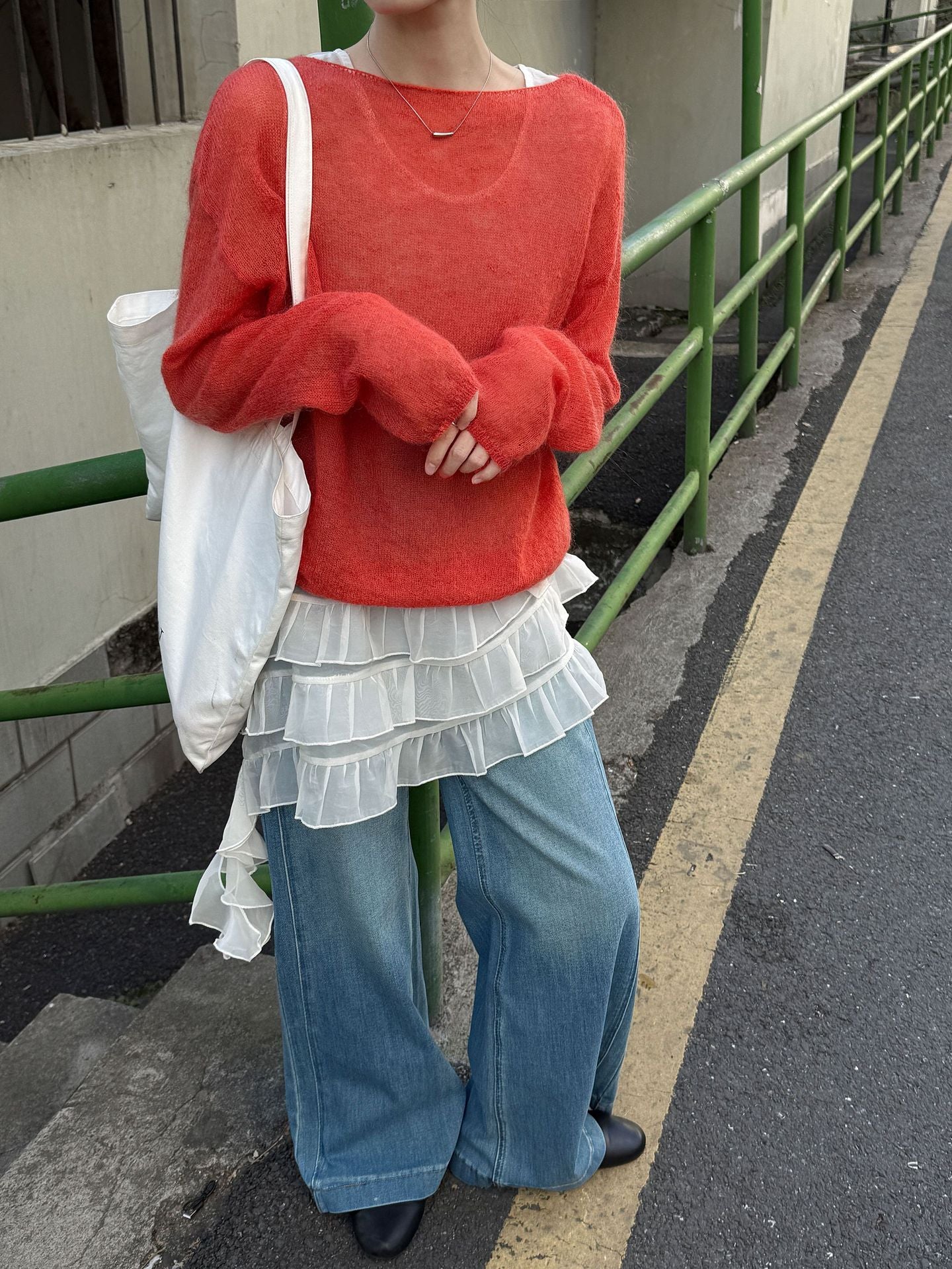 韓系軟糯溫柔馬海毛羊毛慵懶針織毛衣-6色